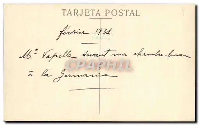 Mann in Anzug und Hut — Vor einer Tür — Postkarte 1931 — Rückseite