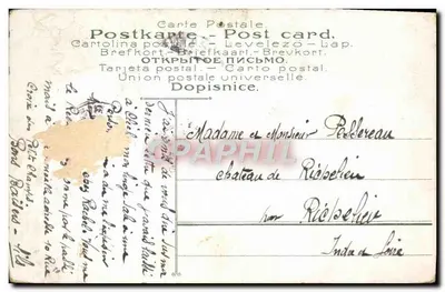 Rybak na jeziorze przy zachodzie słońca — Paryż, 17-06-1908 — wydawca nieznany — Rewers