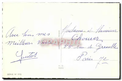 Rosée hivernale — Bonne Année — M. D. Paryż, seria n° 1175 — Rewers