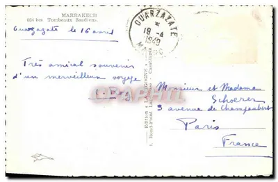 Marrakech — Groby Saadijskie — Wydawnictwo L. Laugogne, nr 034 bis — Rewers