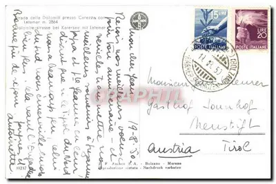 Dolomity blisko Carezzy — widok z drogi m. 2864 — F. Amadio S.A. - Boîzano — Rewers