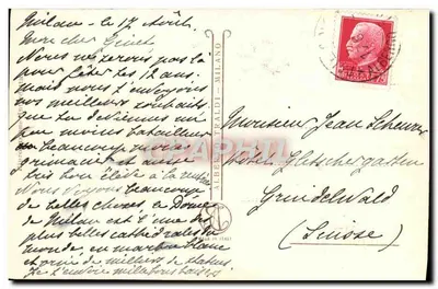 Milano - Duomo — widok słynnej gotyckiej katedry — wydawca nieznany, numer seryjny 1 — Rewers
