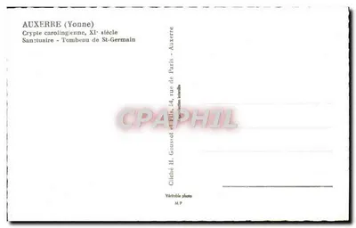 Cripta carolíngia — Santuário de São Germain — Auxerre (Yonne) — cliché H. Goussot — Verso