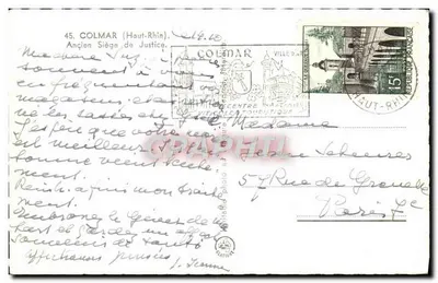 Colmar — Stare Siedziby Sądu — Wydawca: Miasto Colmar, n°45 — Rewers