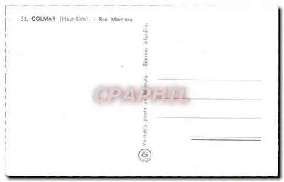 Colmar (Haut-Rhin) — Rue Mercière — wydawca Prawdziwy fotograficzny wydruk na bromowym papierze — Rewers