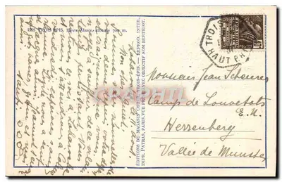 Les Trois Épis — Alta Alsácia, altitude 700 m — Éditions du Magasin Inter. Reprod. Som. Berthiot — Verso