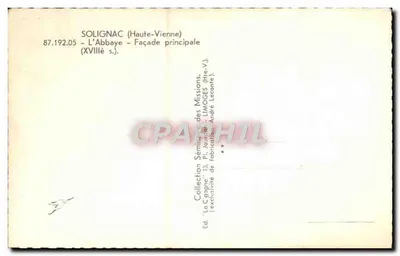 Solignac — Abpia — fasada główna — Cigonia — Rewers