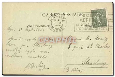 LYON — Ponte da Guillotière, Hotel-Dieu e Colina de Fourvière — E.R. — Verso