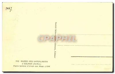 Pomnik Ulricha vom Musz — Muzeum Unterlinden — Społeczność Schooignauer, Colmar — Rewers