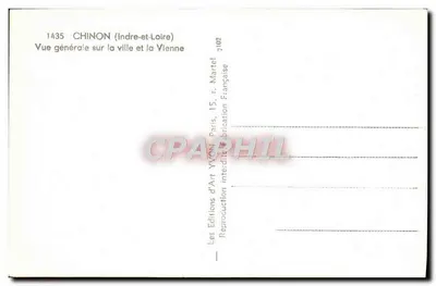 Chinon (Indre-et-Loire) — Vista generale sulla città e sulla Vienne — Edizioni d'Arte Yvon, Parigi — Verso