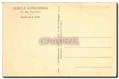 Cercle Concordia — Façade sur le Jardin — Les Éditions d'Art YVON, Paris — Reverso