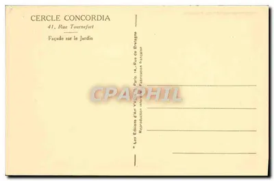 Círculo Concordia — Fachada sobre o Jardim — Les Éditions d'An VVON, Paris — Verso