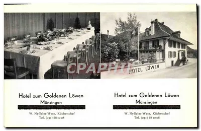 Hotel zum Goldenen Löwen — Münsingen — W. Nyffeler-Wyss, chefe de cozinha