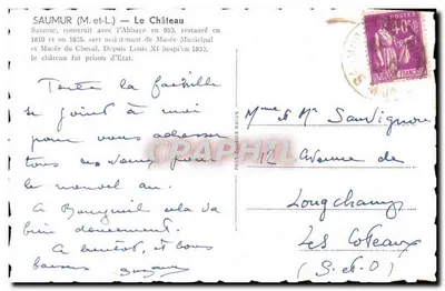 Saumur (M.-et-L.) — O Castelo — Fot. Dublier Bacon — Verso