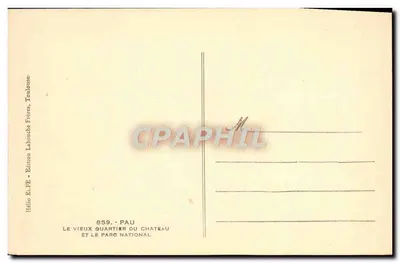Pau — O Velho Bairro do Castelo e o Parque Nacional — Edição Hélio E.L.F.E., Toulouse — Verso