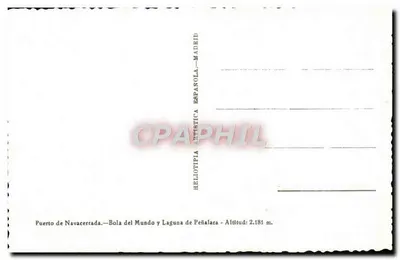 Puerto de Navacerrada — Bola del Mundo y Laguna de Peñalara — Wysokość: 2.181 m. — Heliotípica Artística Española - Madrid — Rewers