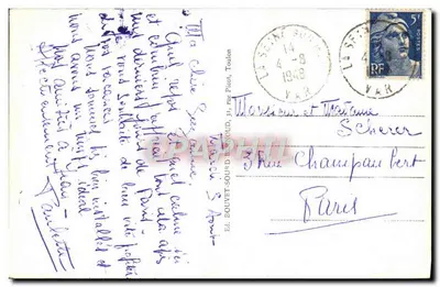 La Seyne-sur-Mer — Vista geral sobre as Sablettes — Éd. Bouvet-Soud Boud, n° 392 — Verso