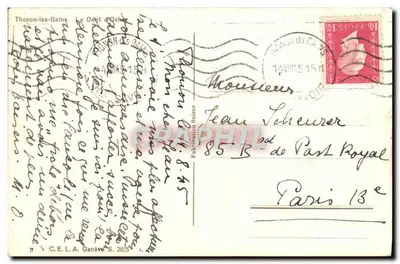 Thonon-les-Bains — La Dent d'Oche — schilderij van H. Djianochi — Achterkant
