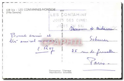 Les Contamines-Montjoie — Joies des Cimes du Ski — editor C. Rog — Reverso