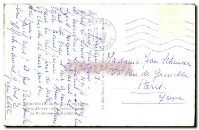 Cima del Plan - Mont-Blanc - Renfoilly — Deportes invernales — editor (S1) Real. Foto. Cir Arts Plumean. — Reverso