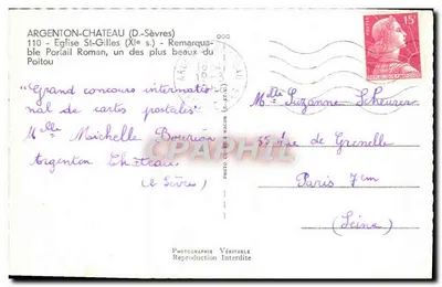 Igreja de São Gilles — Argenton-Château (D.-Sèvres) — Verso