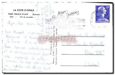 Voo de gaivotas — Fort Mahon (Somme) — Edições D'ART - Luc, n°356 — Verso