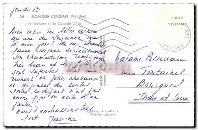 Os Rochos da Grande Côte — Sion-sur-l'Océan (Vendée) — Éditions Gaby — Verso