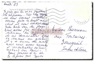 Floresta de Saint-Jean-de-Monts — vista nevada — editor Montagneur-Sèvre Vendée — Verso