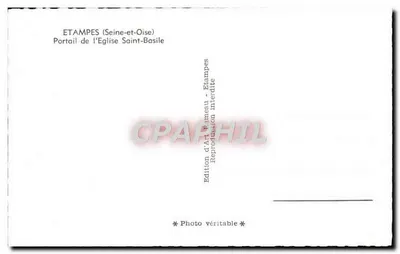 Etampes. Portal da Igreja de São Basílio — Edição de Arte Etampes — Verso