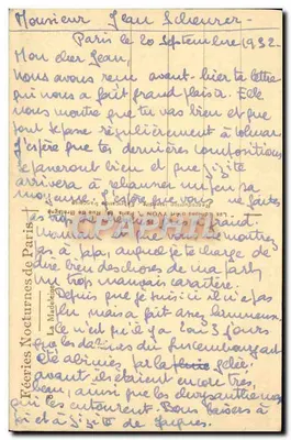 O Panteão em Paris — noite — editor La Madeleine, n° 107 — Verso
