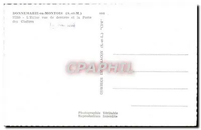 Donnemarie-en-Montois — Kościół widziany z tyłu i Drzwi Klasztorne — Comhier (S.-et-L.) — Rewers