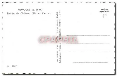 Nemours (S.-et-M.) — Wejście do zamku (XII i XVe w.) — Les Editions d'Art YVON, Paryż — Rewers