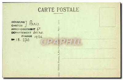 Paris - Hotel das Moedas - Cour da Méridiana - C.M. — Verso
