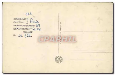 Paris — Kirche der Dreifaltigkeit — A.N. Frantz — Rückseite