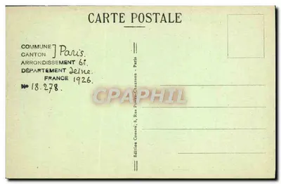 Paris - Hotel das Moedas - Sala dos Laminadores — C.M. — Verso