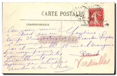 Powodzie w Paryżu (styczeń 1910) — Ulica Pépinière — LL. — N° 207 — Rewers