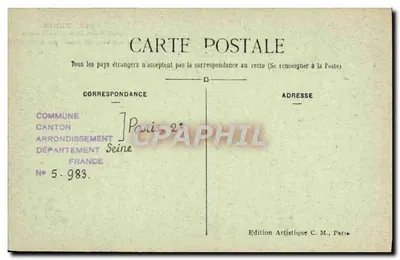 Kerk Notre-Dame-des-Victoires — Parijs — Artistieke uitgave C. M. — Achterkant