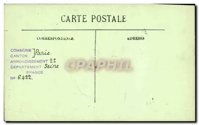 Paris — O Ópera-Comique — LL. N° 1053 — Verso