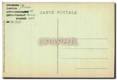 Médaillons da Fachada Renascentista — Padeiro e Molinista da Assistência Pública de Paris (atribuídos a Della-Robbia) — Simi-Brommure, n° 20.957 — Verso