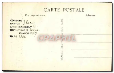 Panthéon — dawniej katedra Świętych Piotra i Pawła — wydawca Weibel, ulica Clovis, Paryż — Rewers