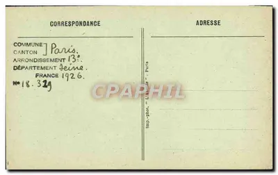 Manufatura Nacional dos Gobelins — A Cour Colbert e Antiga Capela — Propriedade da Sociedade de Socorro Mútuo — D.D. — Verso