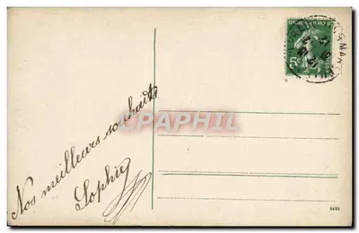 Fille avec deux paniers de fleurs — Bonne Année — B.N.K. n° 33374/6 — Verso