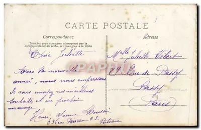 Jeune femme en robe bleue — tenant un bouquet de roses — éditeur A-N PARIS, n° 664 — Verso