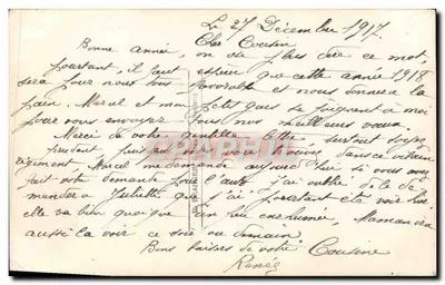Kwiaty hawory i miodówka — Wesołych Świąt — Recto i verso datowane 24 grudnia 1917 — Rewers