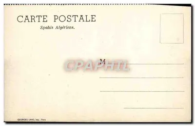 Spahis Argelinos — Georges Lang, Paris — Verso