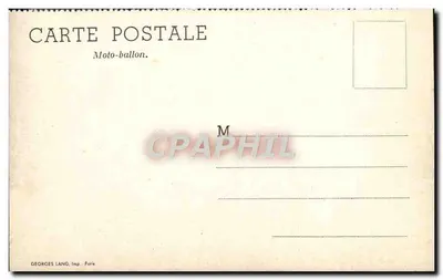 Moto-ballon — Editor Georges Lang, Paris — Verso