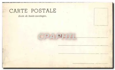 Soldados na montanha — Escola de montanha alta — Carta postal — Verso