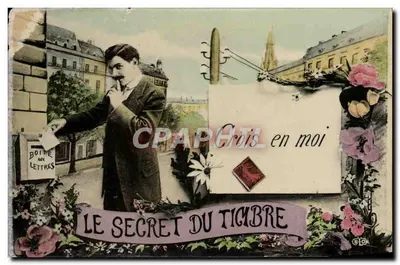 Bilhete postal antigo O segredo do selo semeador