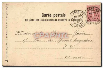 Criança em um ovo de Páscoa — editor Raphael Tuck & Sons, série 308 — Verso