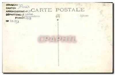 Voorstelling van de rue de Varenne in Parijs — anoniem uitgever, nr. 20.958 — Achterkant